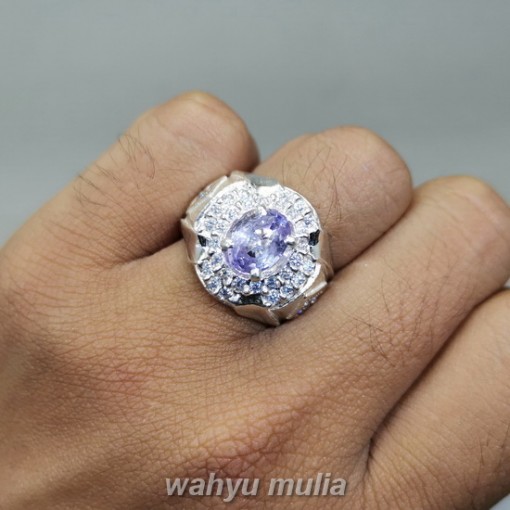 Batu Purple Safir Ungu Mata Udang Ceylon Asli model cewek cowok