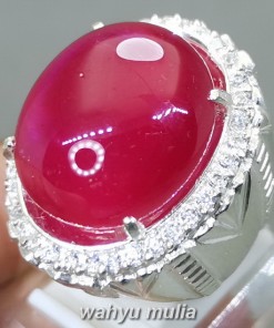 Batu Ruby Merah Delima Jumbo Bagus Ring Perak original asli harga murah