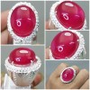 Batu Ruby Merah Delima Jumbo Bagus Ring Perak original asli_6