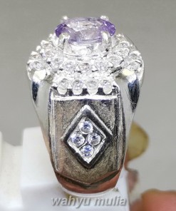 Batu akik Purple Safir Ungu Mata Udang Ceylon Asli cincin pria wanita
