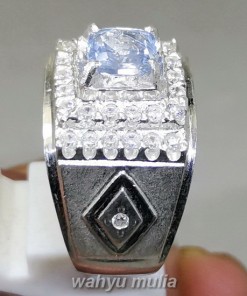Batu permata Blue Safir Ceylon Srilangka Ring Perak Asli original