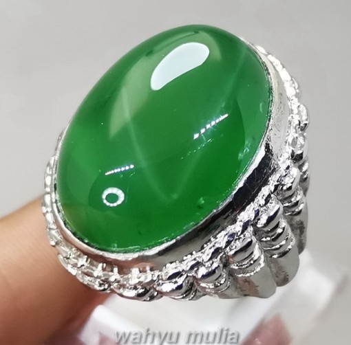Cincin Batu Asli Green Chalcedony Hijau Original berkhodam