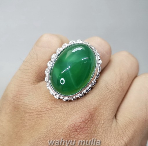 Cincin Batu Asli Green Chalcedony Hijau Original cewek cowok