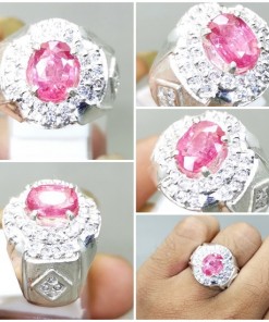 Cincin Batu Asli Pink Safir Natural Ring perak_6