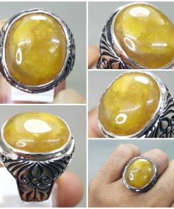 Cincin Batu Natural Mani Gajah Kristal Kuning Asli_6