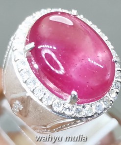 Cincin Batu Ruby Pink Merah Muda Ring Perak Asli birma srilangka
