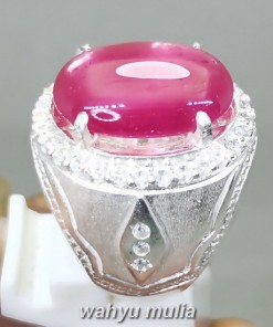Cincin Batu Ruby Pink Merah Muda Ring Perak Asli terlaris paling dicari