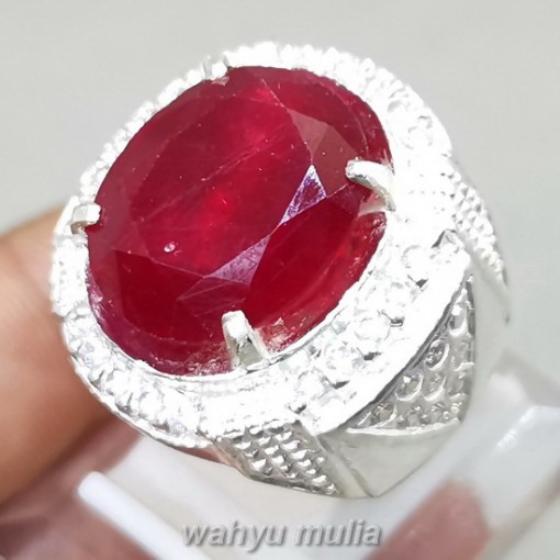 batu cincin permata merah asli alam