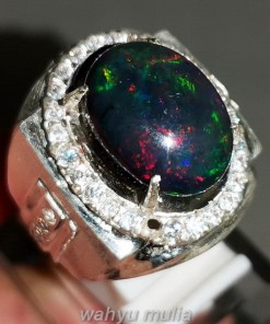 Batu Akik Kalimaya Black Opal Asli jarong Ring Perak kualitas bagus