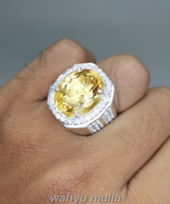 Batu Akik Kinyang Emas Golden Citrine Ring Perak asli dijual