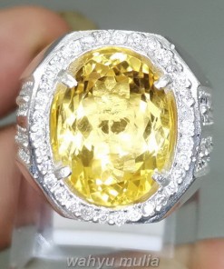Batu Akik Kinyang Emas Golden Citrine Ring Perak asli natural