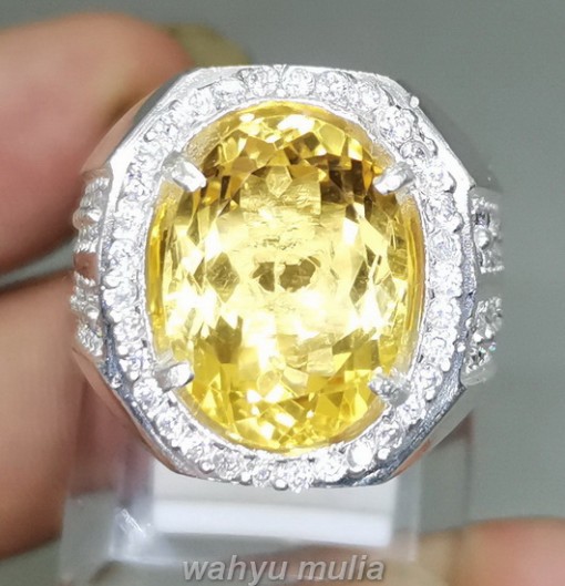 Batu Akik Kinyang Emas Golden Citrine Ring Perak asli natural