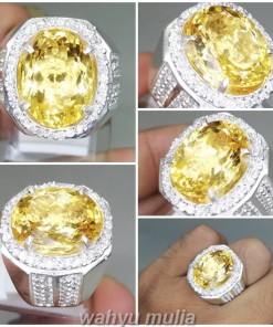 Batu Akik Kinyang Emas Golden Citrine Ring Perak asli_6