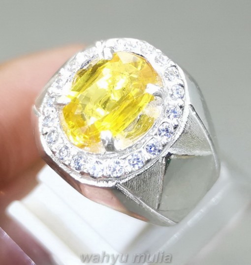 Batu Akik Natural Yakut Yellow Safir Kristal Asli pria wanita