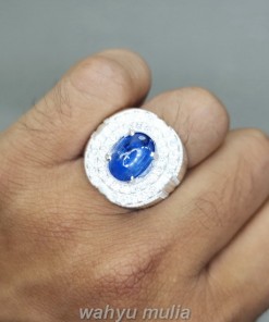 Batu Blue Kyanite Safir Australi Asli Ring Perak_5