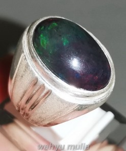 Batu Cincin Black Opal Asli Ring Perak_1