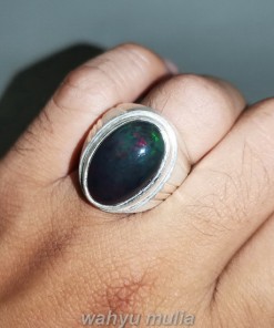 Batu Cincin Black Opal Asli Ring Perak_5