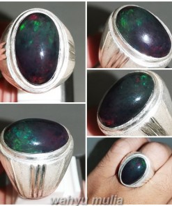 Batu Cincin Black Opal Asli Ring Perak_6