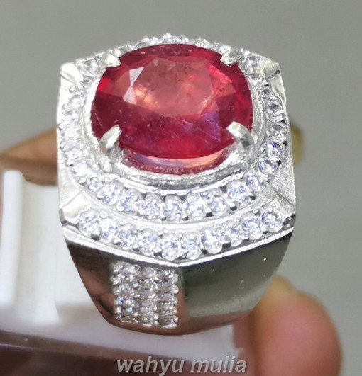 Batu Cincin Merah Ruby Asli Ring Perak original afrika_4