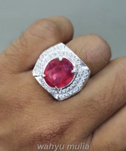 Batu Cincin Merah Ruby Asli Ring Perak original afrika_5