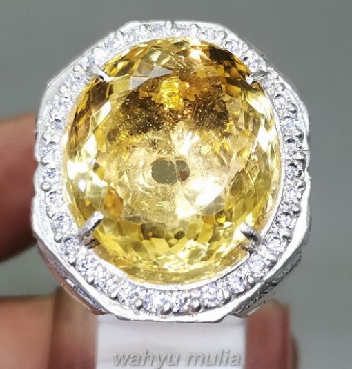 Batu Kinyang Citrine Golden Emas Asli Ring Perak_1