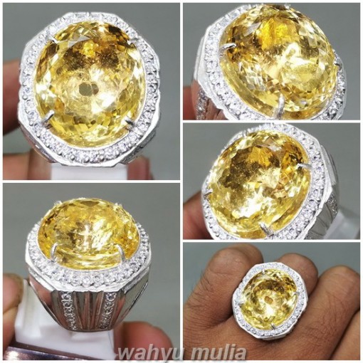 Batu Kinyang Citrine Golden Emas Asli Ring Perak_2