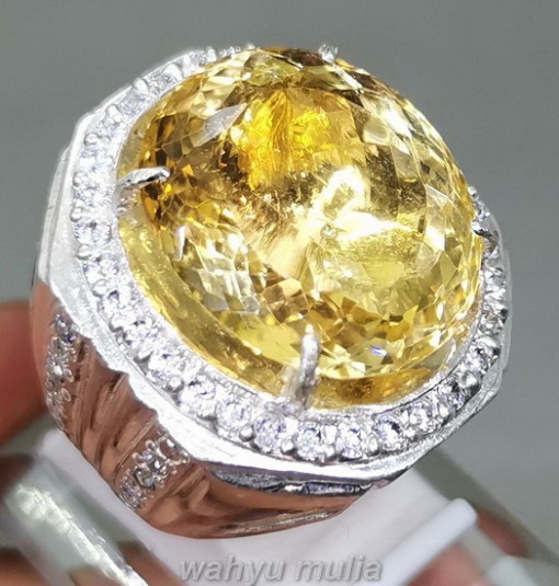 Batu Kinyang Citrine Golden Emas Asli Ring Perak_3