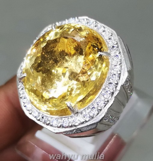 Batu Kinyang Citrine Golden Emas Asli Ring Perak_4
