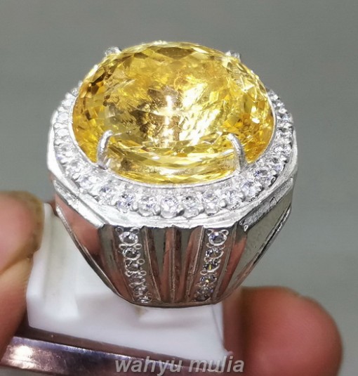 Batu Kinyang Citrine Golden Emas Asli Ring Perak_5