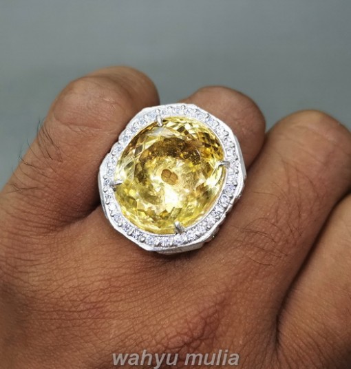 Batu Kinyang Citrine Golden Emas Asli Ring Perak_6