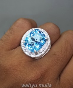 Batu Permata Asli Blue Topaz Ring Perak_6