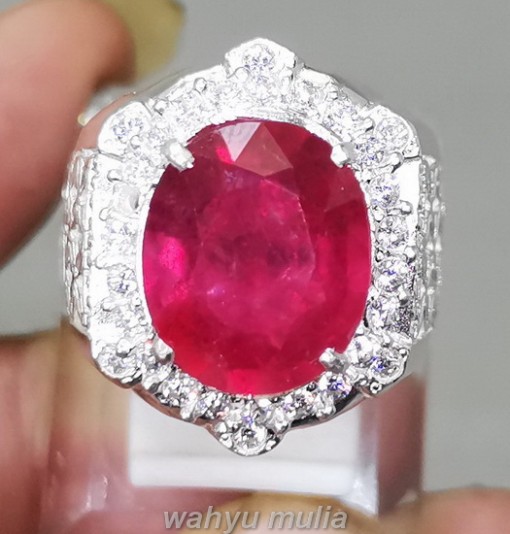 Cincin Batu Akik Ruby Original Ring Perak Asli_1