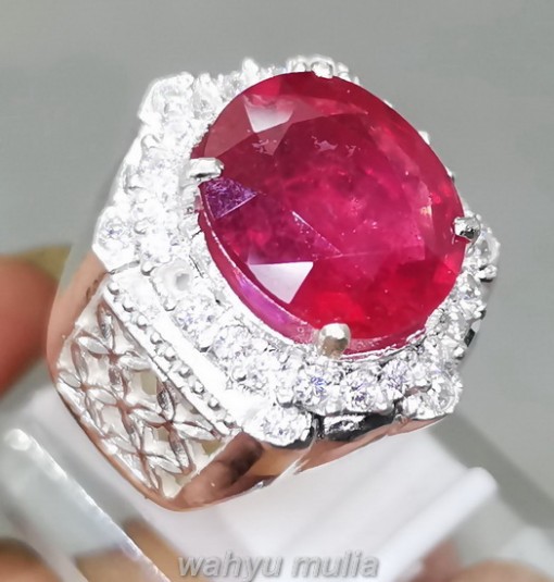 Cincin Batu Akik Ruby Original Ring Perak Asli_3