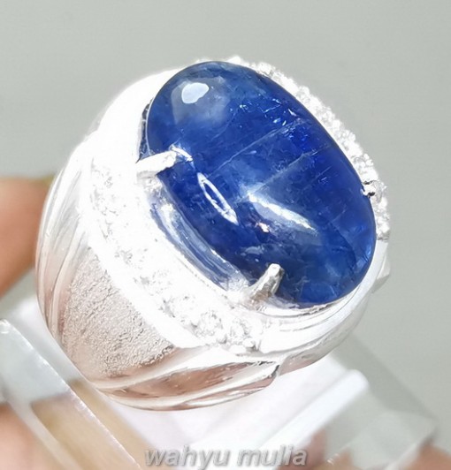 Cincin Batu Kyanite Ring Perak Asli royal blue safir australi