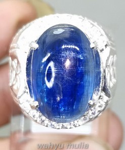 Cincin Batu Natural Kyanite Royal Blue Ring Perak Asli_2
