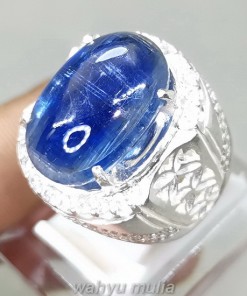 Cincin Batu Natural Kyanite Royal Blue Ring Perak Asli_3