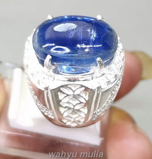 Cincin Batu Natural Kyanite Royal Blue Ring Perak Asli_4