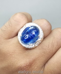 Cincin Batu Natural Kyanite Royal Blue Ring Perak Asli_5