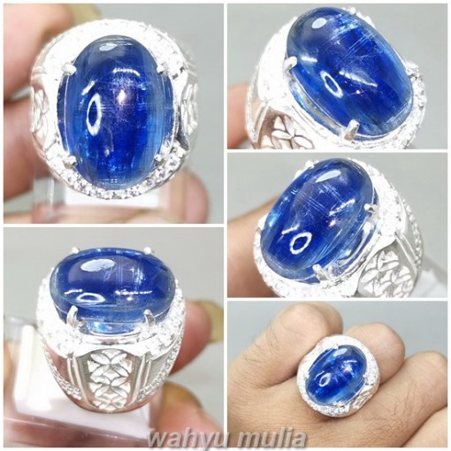 Cincin Batu Natural Kyanite Royal Blue Ring Perak Asli_6