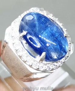 Cincin Batu Permata Blue Kyanite Ring Perak Asli_1