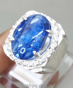Cincin Batu Permata Blue Kyanite Ring Perak Asli_3