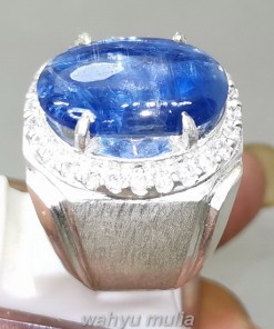 Cincin Batu Permata Blue Kyanite Ring Perak Asli_4