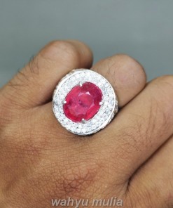 Cincin Batu Ruby Ring Perak Asli mozambik