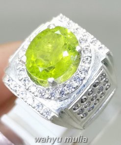 Batu Cincin Natural Green Peridot Bagus Ring Perak_1
