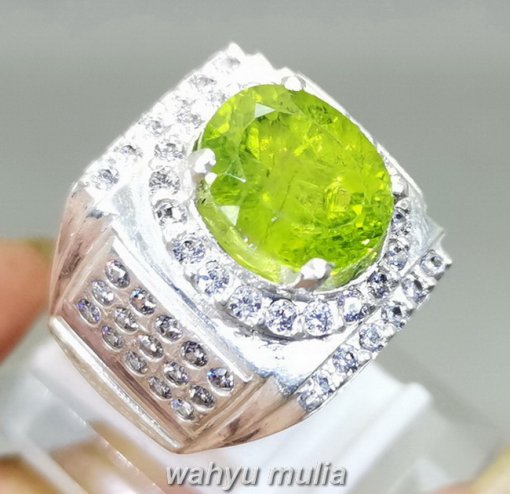 Batu Cincin Natural Green Peridot Bagus Ring Perak_2