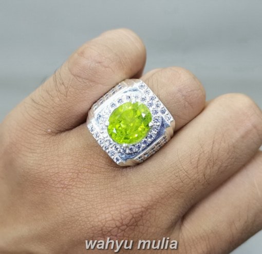 Batu Cincin Natural Green Peridot Bagus Ring Perak_4