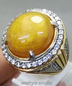 Cincin Batu Akik Mani Gajah Kuning Kristal Original_1