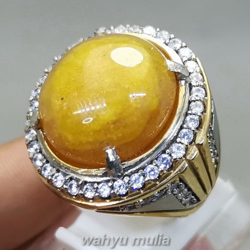 Cincin Batu Akik Mani Gajah Kuning Kristal Original_1