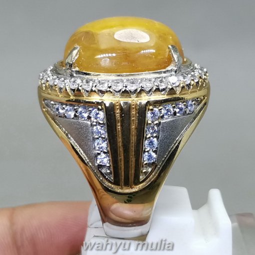 Cincin Batu Akik Mani Gajah Kuning Kristal Original_3