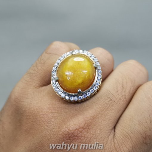 Cincin Batu Akik Mani Gajah Kuning Kristal Original_4